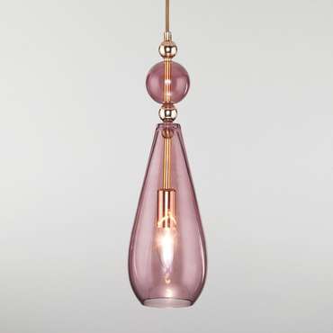 Подвесной светильник Ilario со стеклянным плафоном пурпурного цвета