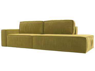 Прямой диван-кровать Прага модерн желтого цвета подлокотник слева