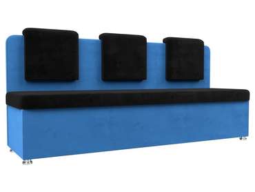 Кухонный прямой диван Маккон черно-голубого цвета