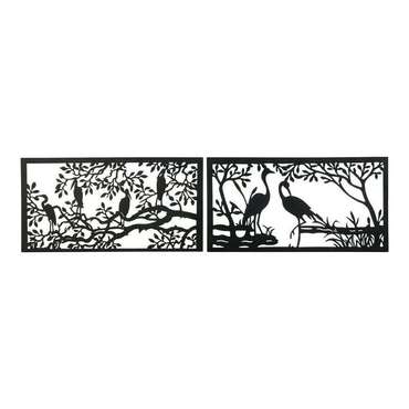 Декоративная фигура 96 x 1 x 50 cm Чёрный птицы (2 штук)
