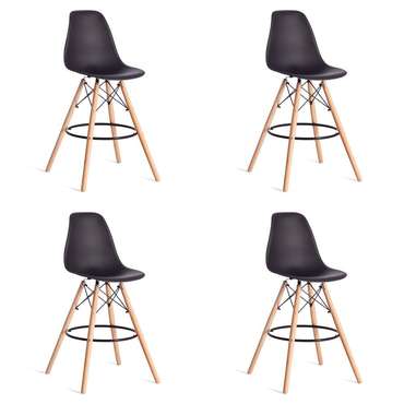 Набор из четырех стульев Cindy Bar черного цвета