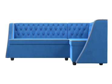 Кухонный угловой диван Лофт синего цвета правый угол