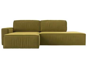 Угловой диван-кровать Прага модерн желтого цвета левый угол