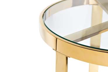 Кофейный стол золотого цвета со стальными ножками