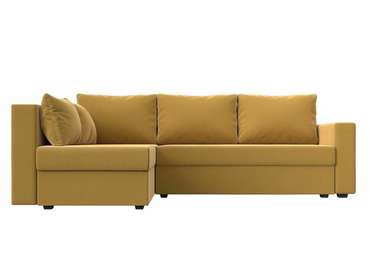 Угловой диван-кровать Мансберг желтого цвета левый угол