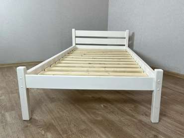 Кровать односпальная Классика сосновая 80х200 белого цвета
