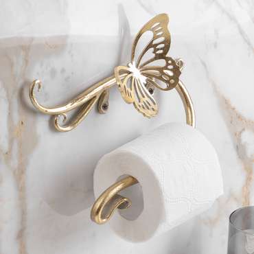 Держатель для туалетной бумаги Бабочка Эир кремово-золотого цвета