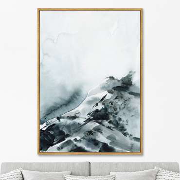 Репродукция картины на холсте Above the snow-covered mountain peak, 2021г.