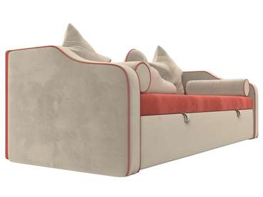 Детский диван-кровать Рико бежево-кораллового цвета