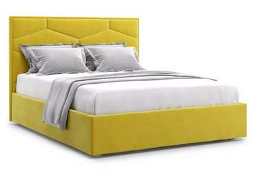 Кровать Premium Milana 4 140х200 желтого цвета с подъемным механизмом