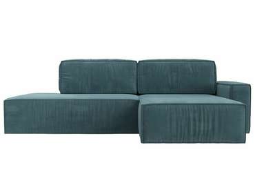 Угловой диван-кровать Прага модерн бирюзового цвета правый угол