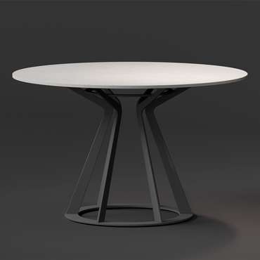 Обеденный стол Mercury цвета светлый бетон на черной опоре