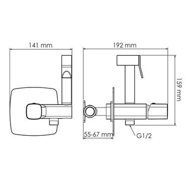 Гигиенический душ Wasserkraft Нуте 9138 черного цвета
