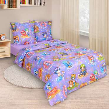 КПБ 'ДайПоспать', 1,5 спальный с 2-мя наволочками 70х70, бязь, 100 % хлопок, пл. 125 гр./кв.м., 'Знаки зодиака'