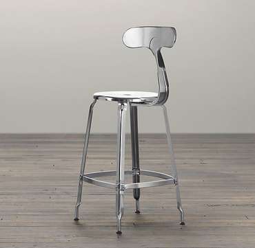 Высокий стул French T back polished chrome
