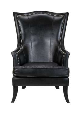 Кресло Chester black leather черного цвета