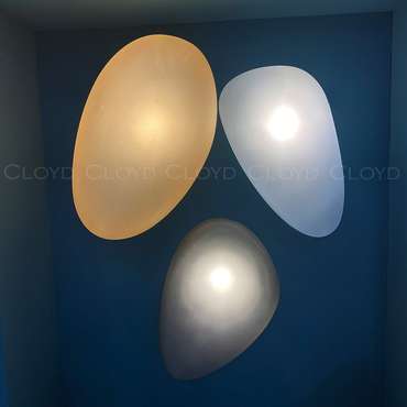 Бра Cloyd GEROLL W1 / шир. 18 см - латунь - синее стекло