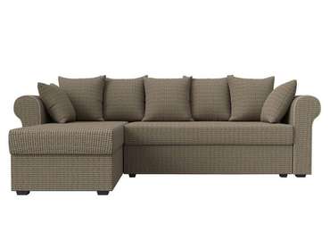 Угловой диван-кровать Рейн бежево-коричневого цвета левый угол