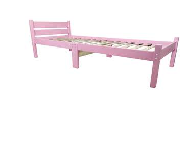 Кровать Компакт сосновая с ортопедическим основанием 60х200 розового цвета