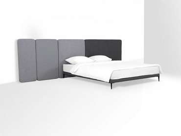 Кровать Licata 160х200 композиция 4 серого цвета