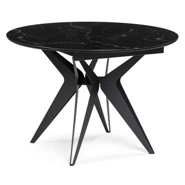 Раздвижной обеденный стол Рикла черного цвета