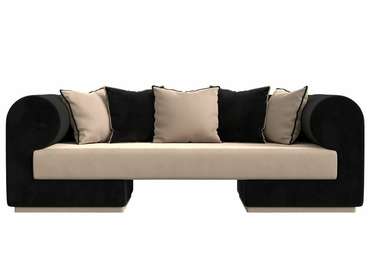 Прямой диван Кипр черно-бежевого цвета