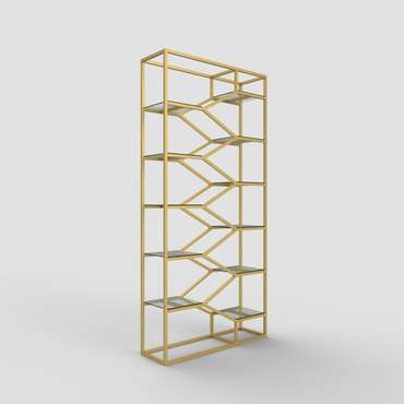 Стеллаж "Aurora" золото с прозрачным стеклом (2100х1000х300)