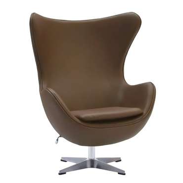 Кресло Egg Style Chair коричнево-серебристого цвета