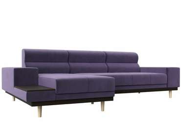 Угловой диван-кровать Леонардо фиолетового цвета левый угол