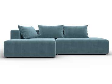 Угловой диван-кровать Лига-103 бирюзового цвета левый