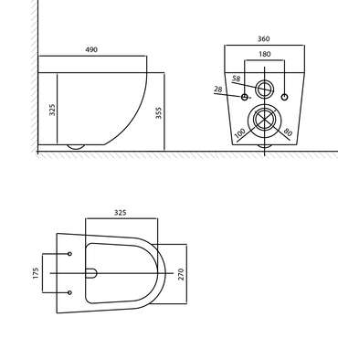 Унитаз подвесной WesnaArt NOVA 204-NOV03, белый