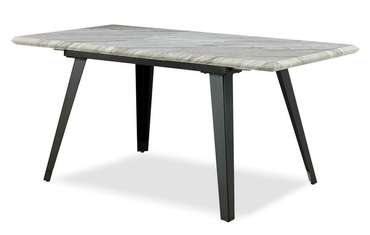 Раскладной обеденный стол Ofelia серого цвета с мраморным рисунком