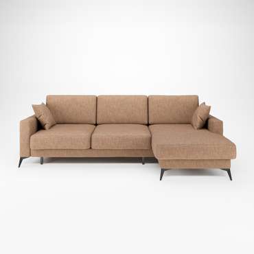Угловой диван-кровать Наоми светло-коричневого цвета правый 