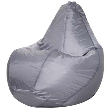 Кресло-мешок Груша L в обивке из ткани оксфорд серого цвета 