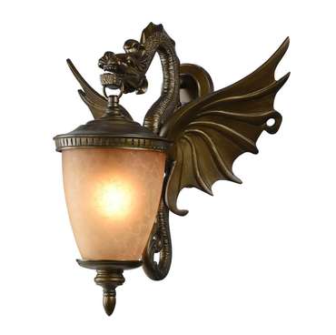 Уличный настенный светильник Dragon коричневого цвета