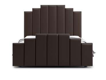 Кровать Velino 180х200 темно-коричневого цвета с подъемным механизмом (экокожа)