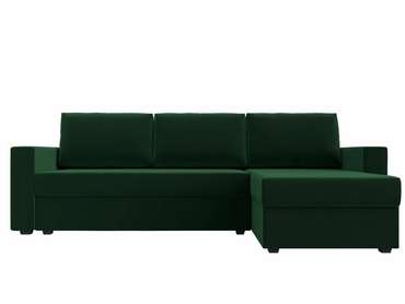 Угловой диван-кровать Траумберг Лайт зеленого цвета правый угол 