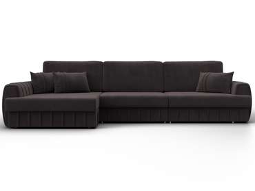 Угловой диван-кровать Лига-057 L Лонг коричневого цвета левый