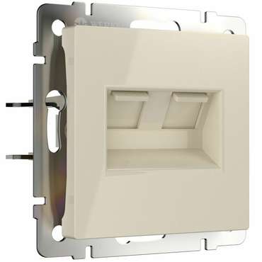 Розетка двойная Ethernet RJ-45 слоновая кость W1181103