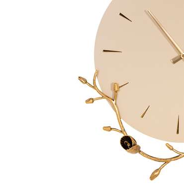 Часы настенные Орхидея Виви бежево-золотого цвета