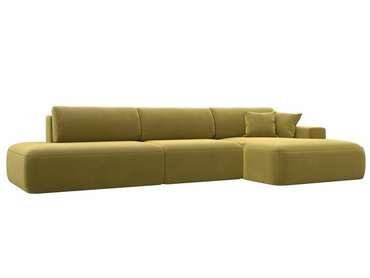 Угловой диван-кровать Лига 036 Модерн Лонг желтого цвета правый угол