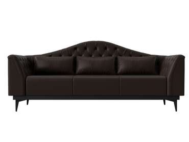 Прямой диван-кровать Флорида коричневого цвета (экокожа)