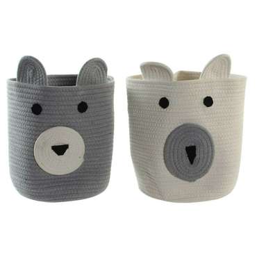 Корзина DKD Home Decor полиэстер Детский Медведь (25 x 25 x 37 cm) (2 штук)