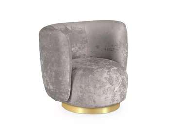 Кресло Lucca бежево-серого цвета с золотым основанием 