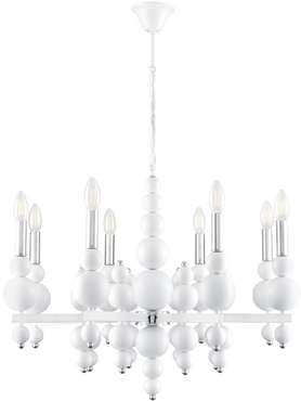 Подвесная люстра для гостиной мощностью 40 вт Lumion Nana 8260/8 белый/хром, металл E14 8*40W 220V в виде свечи