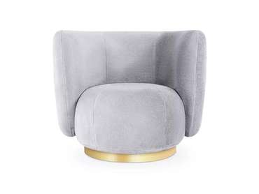 Кресло Lucca вращающееся серого цвета с золотым основанием