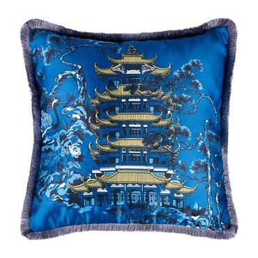 Декоративная подушка Kitayskaya 40х40 синего цвета