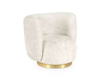 Кресло Lucca молочного цвета с золотым основанием 