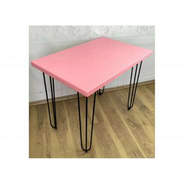 Стол обеденный Loft 120х70 со столешницей розового цвета