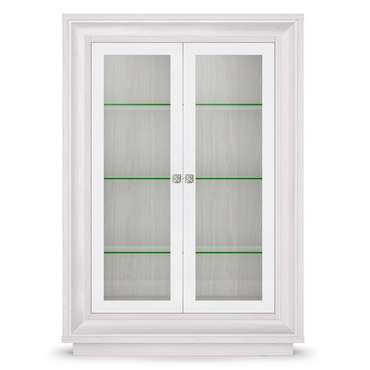 Шкаф-витрина Прато бежево-белого цвета 
